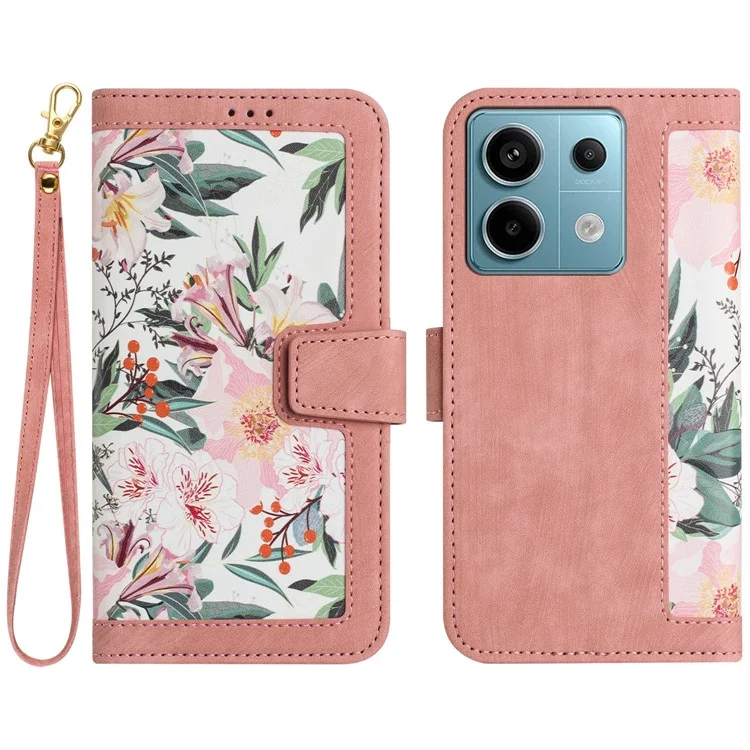 Para Xiaomi Redmi Note 13 Pro 5G / Poco X6 5G Funda Anticorrosión de Piel de PU con Tarjetero - Rosa