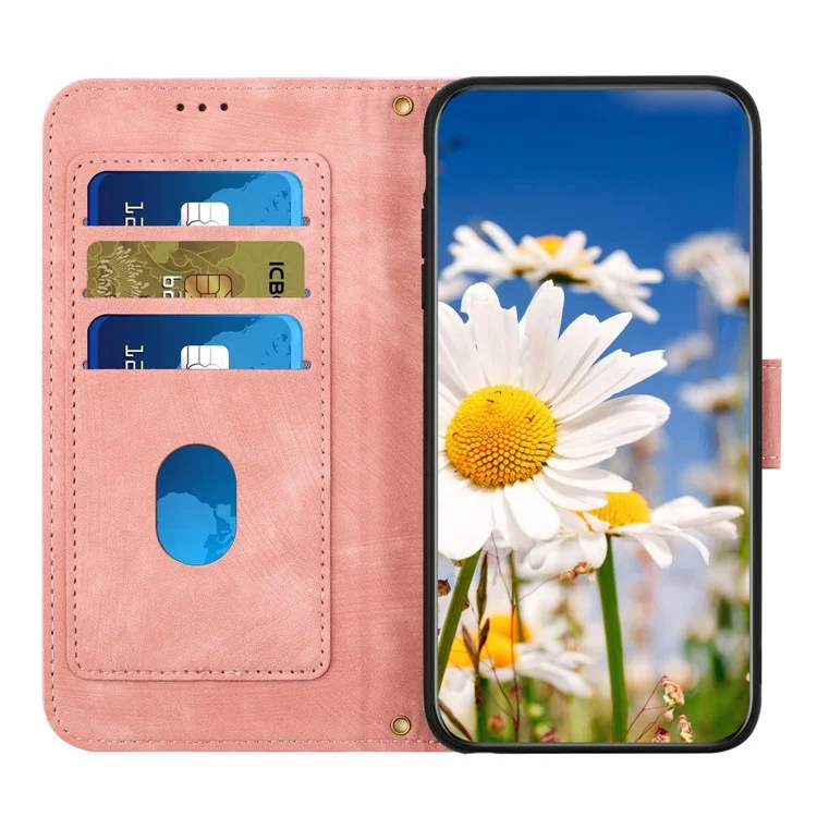 Para Xiaomi Redmi Note 13 Pro 5G / Poco X6 5G Funda Anticorrosión de Piel de PU con Tarjetero - Rosa