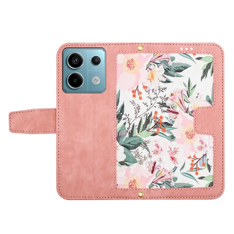 Para Xiaomi Redmi Note 13 Pro 5G / Poco X6 5G Funda Anticorrosión de Piel de PU con Tarjetero - Rosa