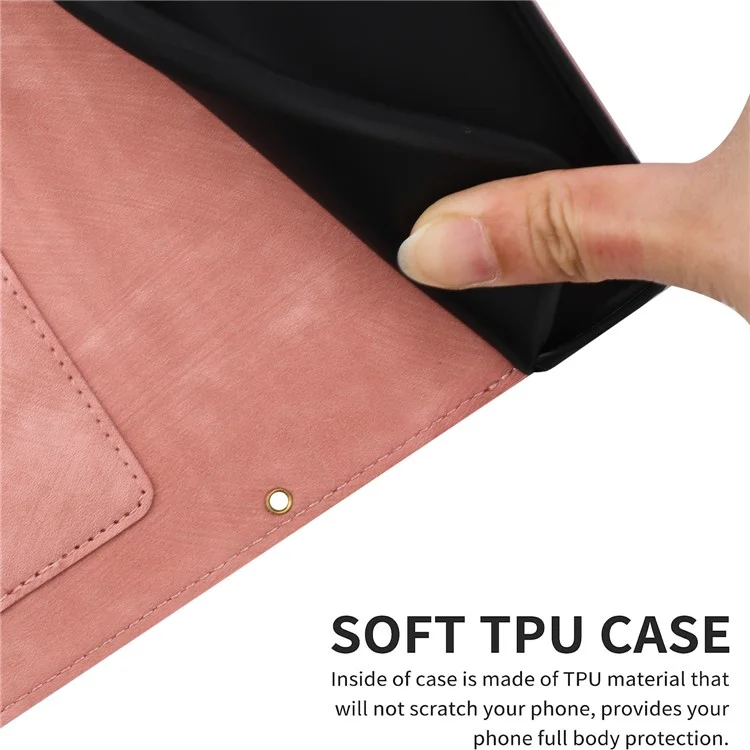 Para Xiaomi Redmi Note 13 Pro 5G / Poco X6 5G Funda Anticorrosión de Piel de PU con Tarjetero - Rosa