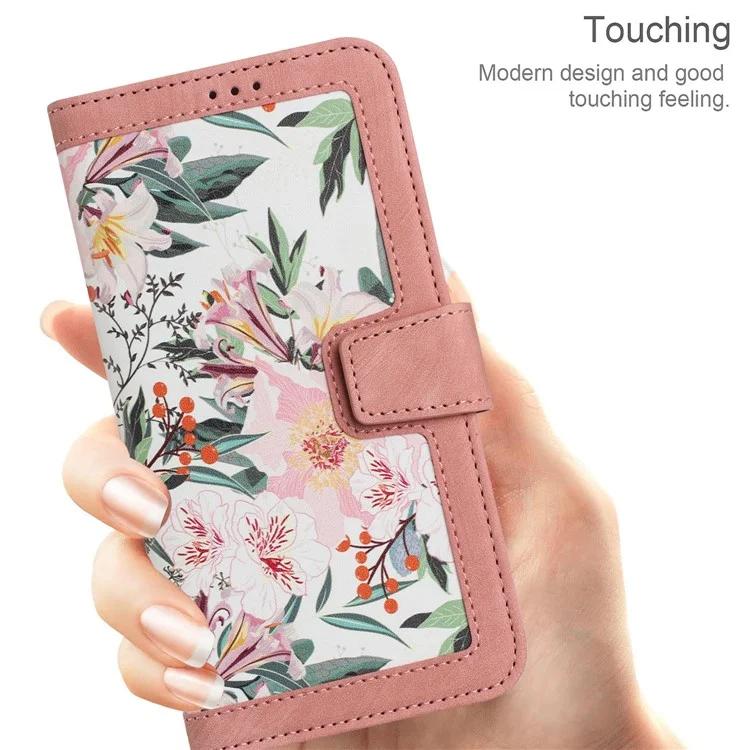 Para Xiaomi Redmi Note 13 Pro 5G / Poco X6 5G Funda Anticorrosión de Piel de PU con Tarjetero - Rosa