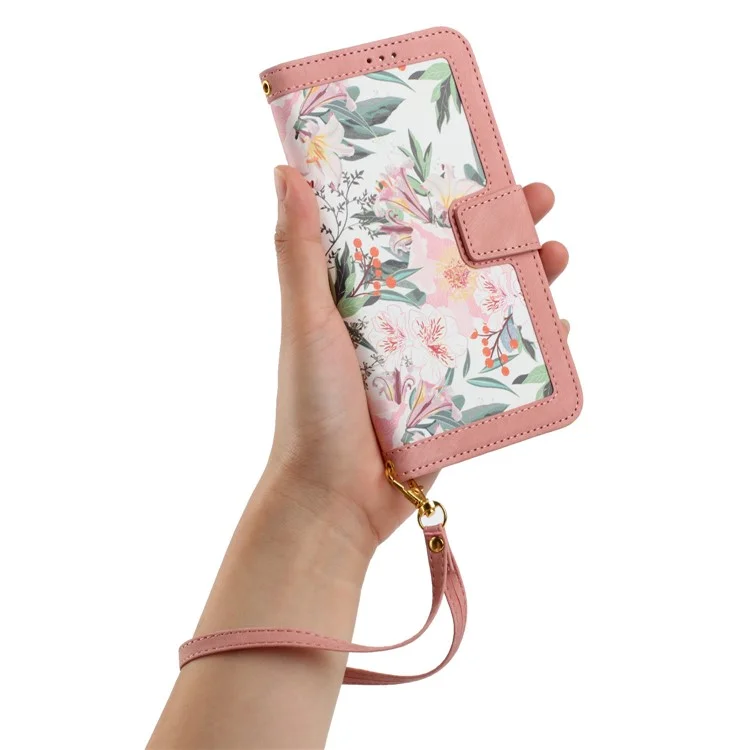 Para Xiaomi Redmi Note 13 Pro 5G / Poco X6 5G Funda Anticorrosión de Piel de PU con Tarjetero - Rosa