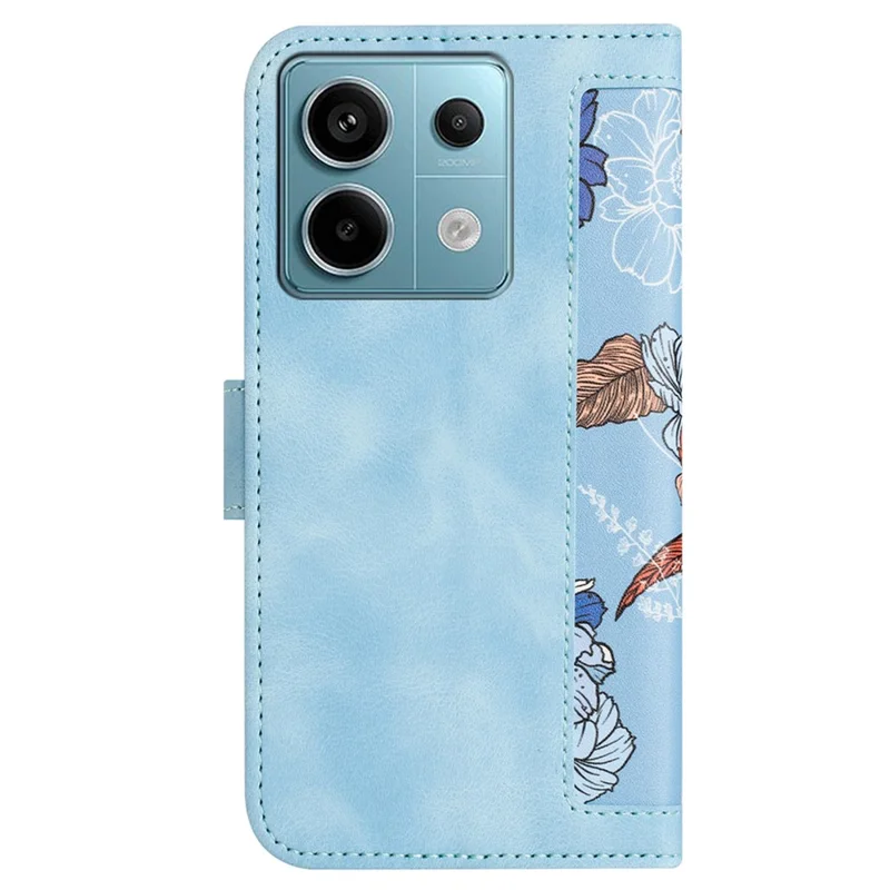 For Xiaomi Redmi Note 13 Pro 5G / Poco X6 5G Case Anti-Scratch PU Leather Phone Shell with Card Holder - Baby Blue