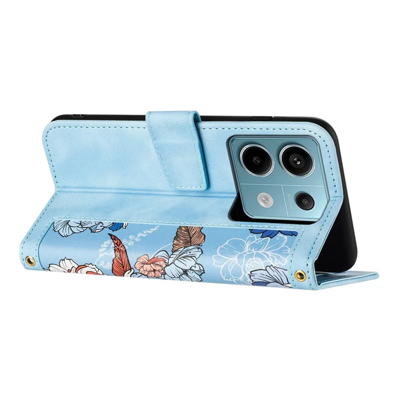 For Xiaomi Redmi Note 13 Pro 5G / Poco X6 5G Case Anti-Scratch PU Leather Phone Shell with Card Holder - Baby Blue