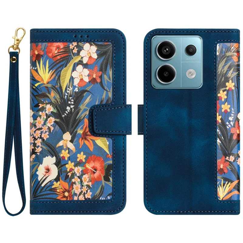 For Xiaomi Redmi Note 13 Pro 5G / Poco X6 5G Case Anti-Scratch PU Leather Phone Shell with Card Holder - Dark Blue