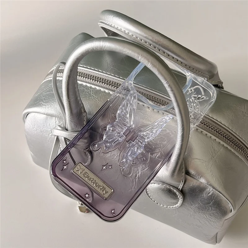 For iPhone 14 Pro Max Case TPU+PC Phone Back Cover Butterfly Shape Kickstand Protective Shell - Black