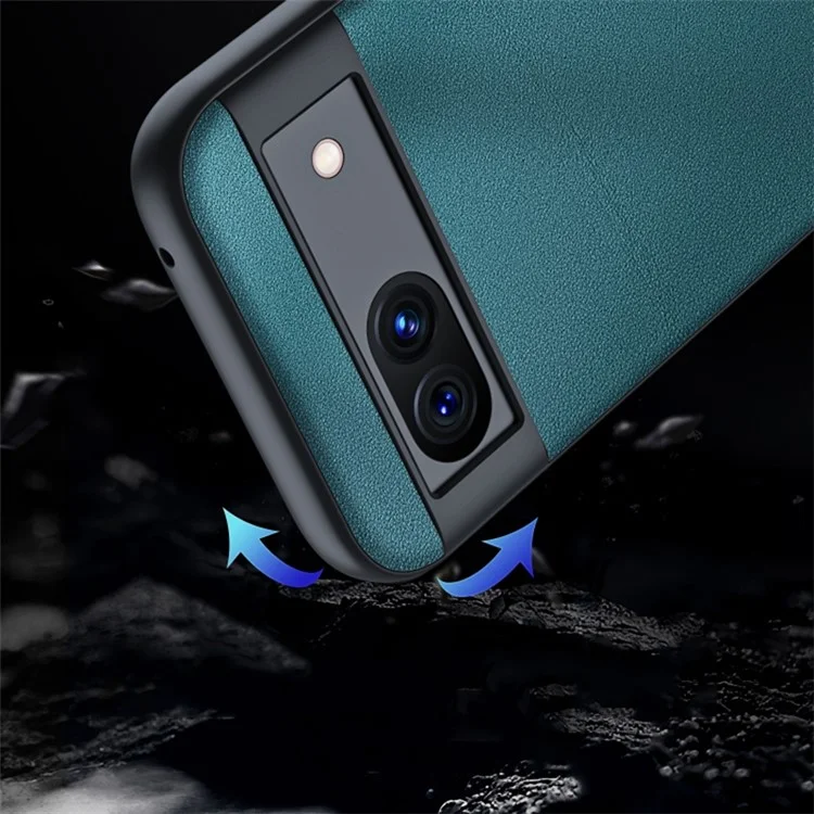 For Google Pixel 8a Case Ultra-Thin PU Leather Coated PC Phone Back Cover - Green