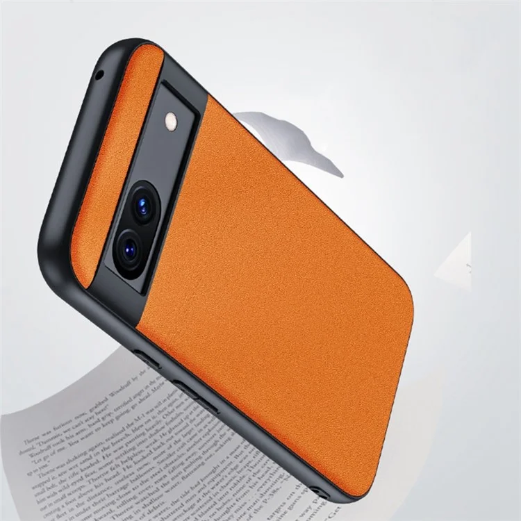 For Google Pixel 8a Case Ultra-Thin PU Leather Coated PC Phone Back Cover - Green