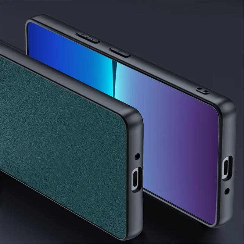 Per Sony Xperia 10 VI Case Slim PU Pelle+ PC Protettiva Antiurto Custodia per Telefono - Verde