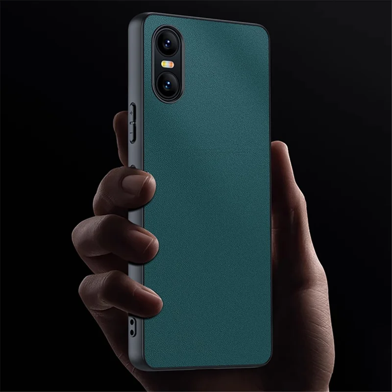 Per Sony Xperia 10 VI Case Slim PU Pelle+ PC Protettiva Antiurto Custodia per Telefono - Verde