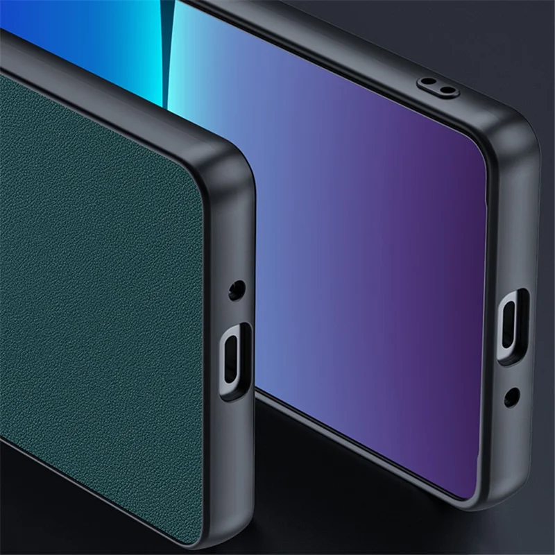 Per Sony Xperia 10 VI Case Slim PU Pelle+ PC Protettiva Antiurto Custodia per Telefono - Verde