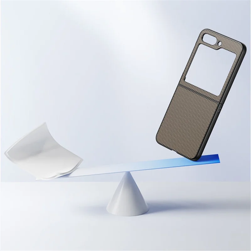 For Samsung Galaxy Z Flip7 FE 5G / Z Flip6 5G Case PU Leather + PC Carbon Fiber Texture Phone Cover - Splicing Yellow