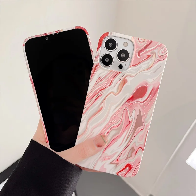 ARU для iPhone 14 Pro TPU-чехол с водяной печатью Защитная оболочка - Розовый