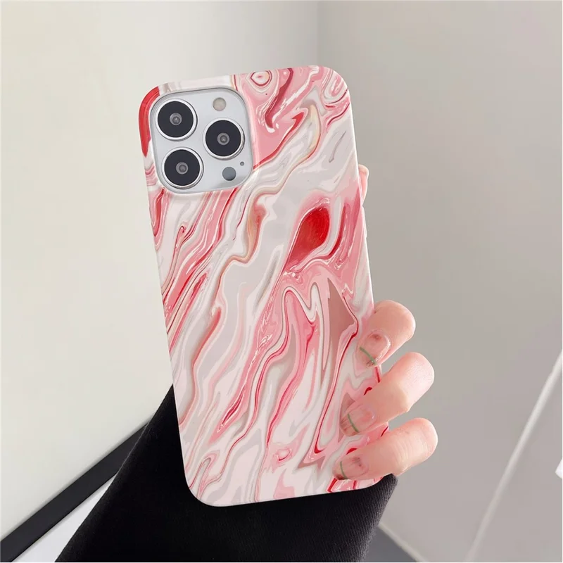 ARU для iPhone 14 Pro TPU-чехол с водяной печатью Защитная оболочка - Розовый