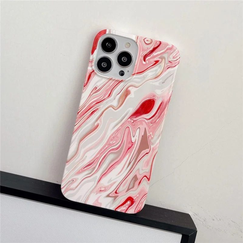 ARU для iPhone 14 Pro TPU-чехол с водяной печатью Защитная оболочка - Розовый