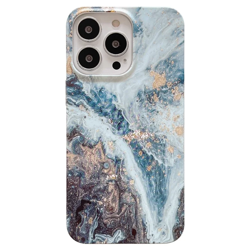 ARU Per iPhone 13 Pro Max Custodie per Telefoni Cellulari Stampa a Trasferimento Acqua TPU Cover Morbida - Marmo Verde Nerastro