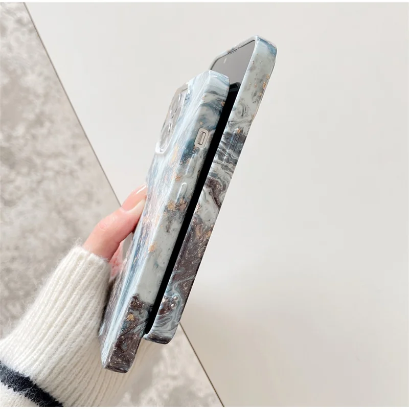 ARU Per iPhone 13 Pro Max Custodie per Telefoni Cellulari Stampa a Trasferimento Acqua TPU Cover Morbida - Marmo Verde Nerastro