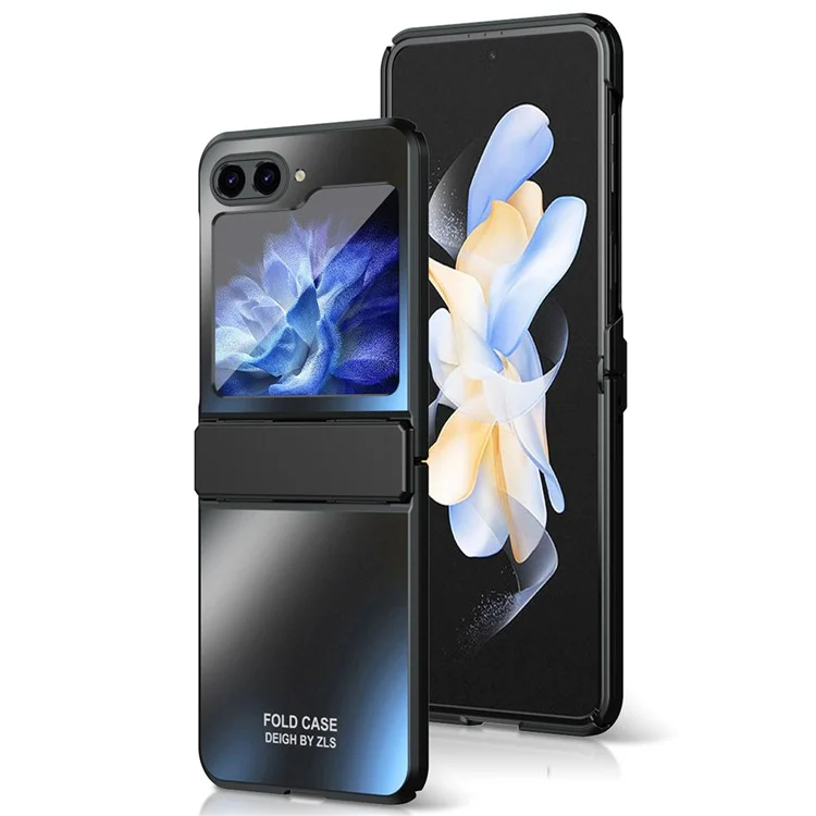 For Samsung Galaxy Z Flip7 FE 5G / Z Flip6 5G / Z Flip5 5G Case Electroplating PC Hard Phone Cover - Black