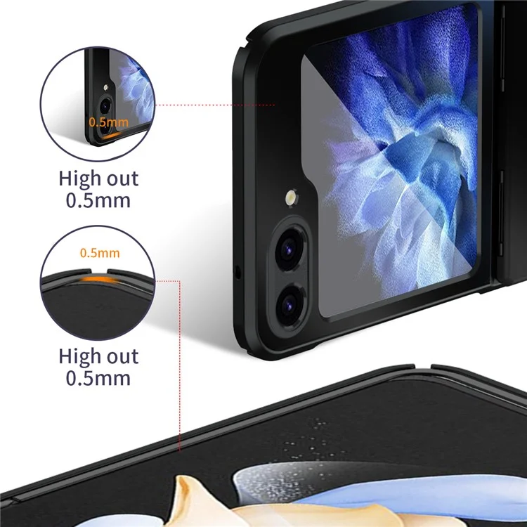For Samsung Galaxy Z Flip7 FE 5G / Z Flip6 5G / Z Flip5 5G Case Electroplating PC Hard Phone Cover - Black