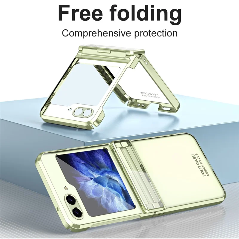 Für Samsung Galaxy Z Flip6 5G / Z Flip5 5G Hülle Electroplating Hard PC Faltbares Handyhülle - Mintgrün