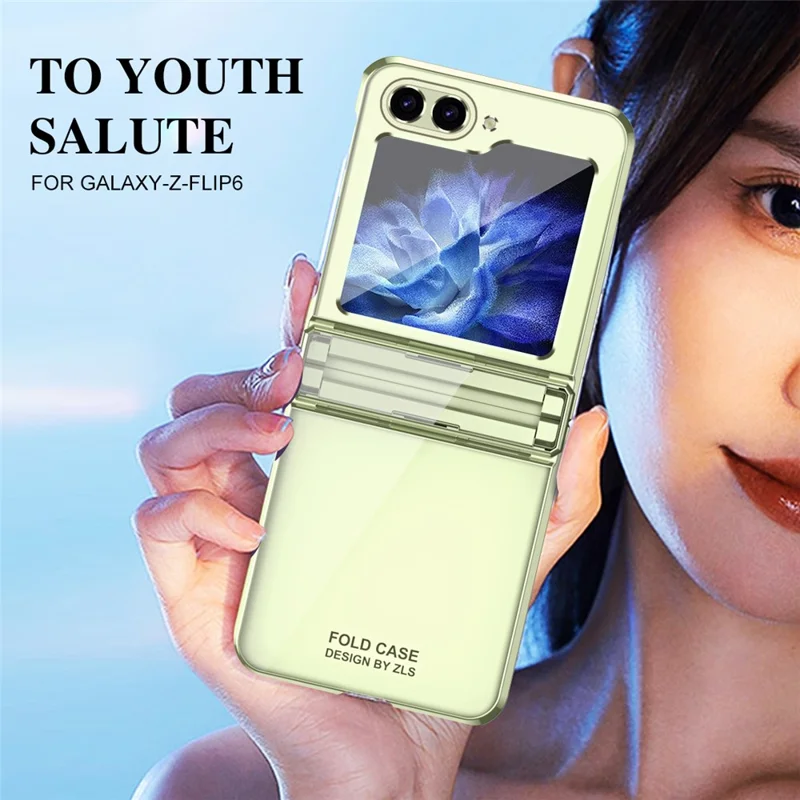Für Samsung Galaxy Z Flip6 5G / Z Flip5 5G Hülle Electroplating Hard PC Faltbares Handyhülle - Mintgrün
