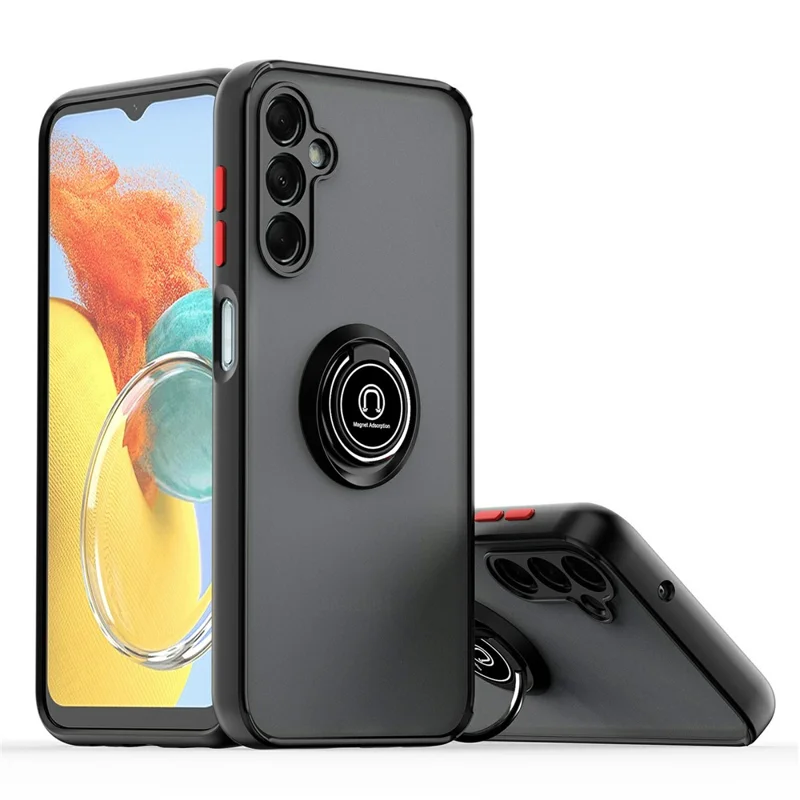 Pour Samsung Galaxy A05s 4G Étui Bague Kickstand PC + Étui de Téléphone Anti-Chute TPU - Noir / Rouge