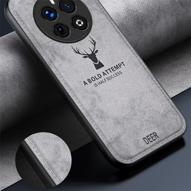 Für Realme 12 5G Case Deer Pattern PU Leder+PC+TPU Schutzhülle - Grau