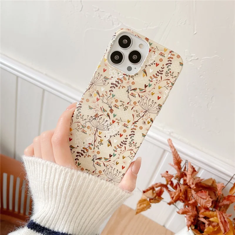 ARU For iPhone 13 Pro 6.1 inch TPU Case Stylish Water Transfer Printing Phone Cover - Colorful Grass