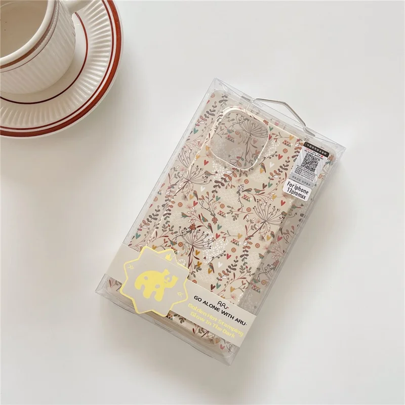 ARU For iPhone 13 Pro 6.1 inch TPU Case Stylish Water Transfer Printing Phone Cover - Colorful Grass