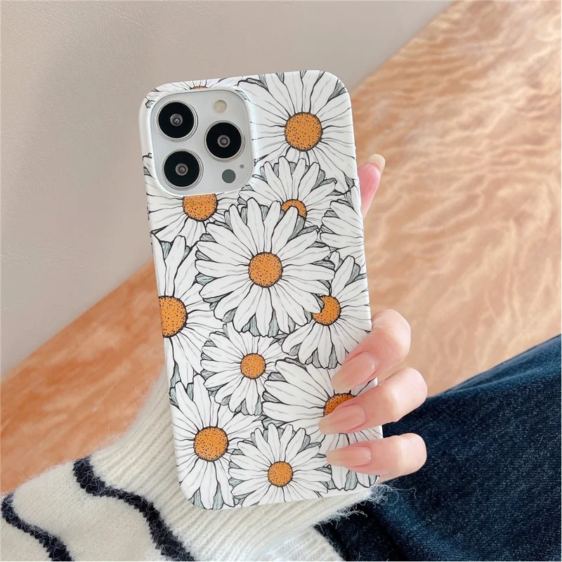 ARU For iPhone 13 Pro 6.1 inch TPU Case Stylish Water Transfer Printing Phone Cover - Gerbera
