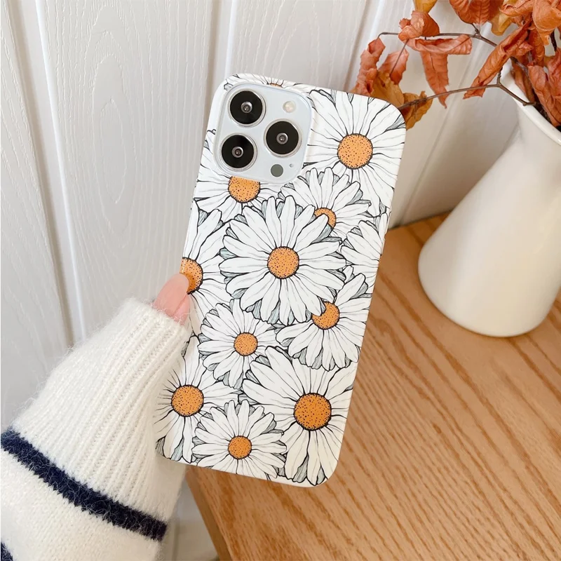 ARU For iPhone 13 Pro 6.1 inch TPU Case Stylish Water Transfer Printing Phone Cover - Gerbera