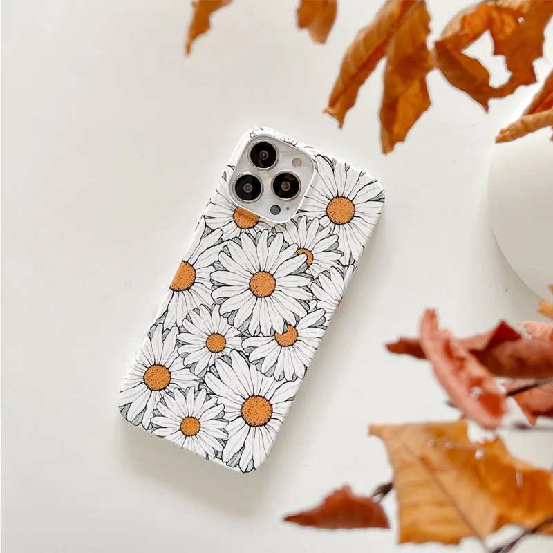 ARU For iPhone 13 Pro 6.1 inch TPU Case Stylish Water Transfer Printing Phone Cover - Gerbera