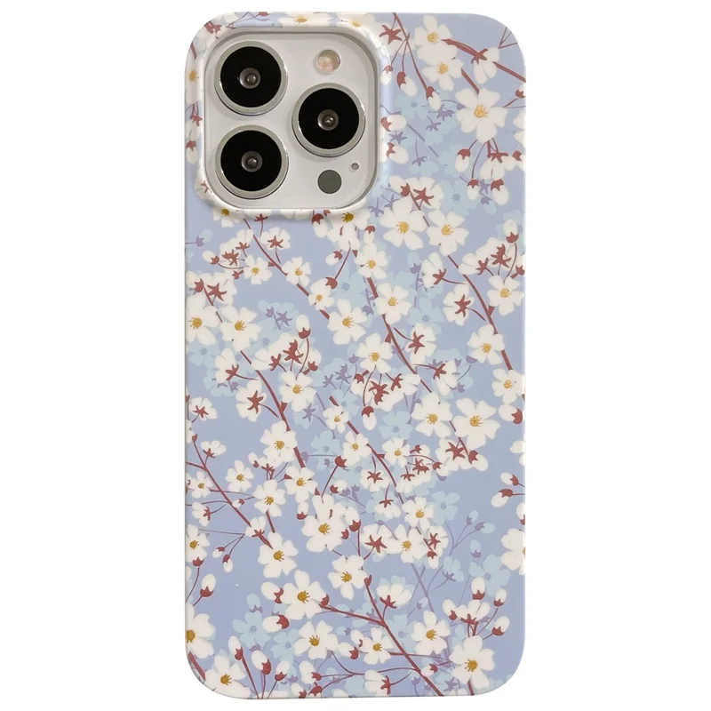 ARU Für iPhone 15 Pro Max Hülle Stilvolles Muster Wassertransferdruck Weiche TPU Handyhülle - Weiße Blume