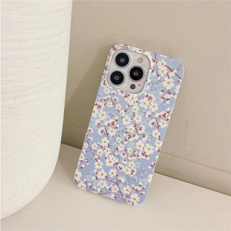 ARU Für iPhone 15 Pro Max Hülle Stilvolles Muster Wassertransferdruck Weiche TPU Handyhülle - Weiße Blume