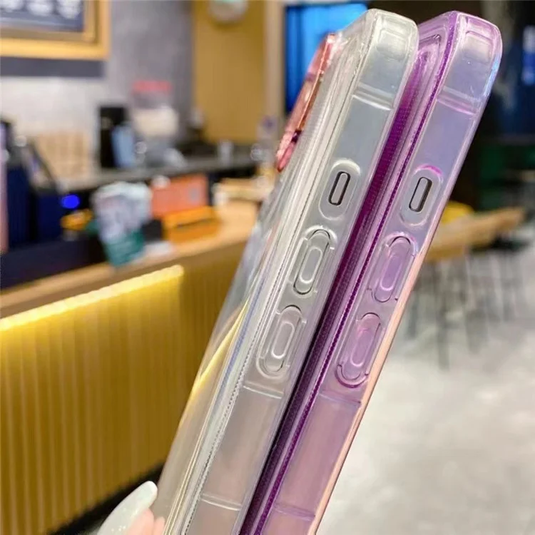 Für iPhone 13 Case PC+TPU Telefon-Schutzhülle Stoßfest Luftkissen Transparente Handyhülle - Blau