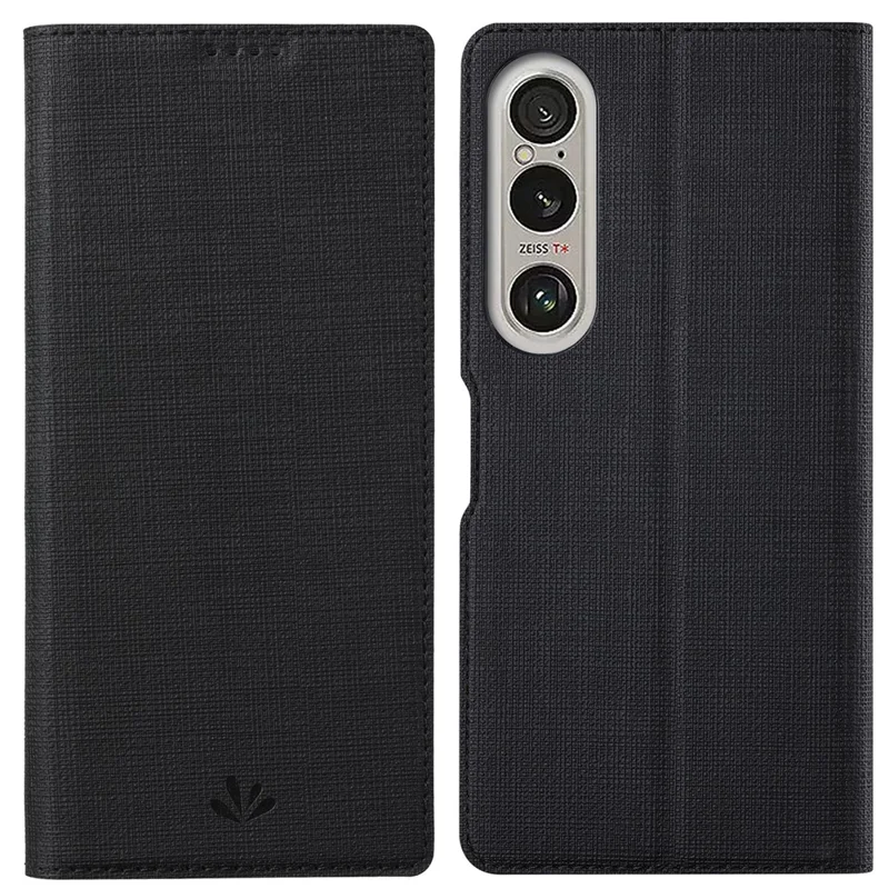 VILI DMX Series For Sony Xperia 1 VI Case with Card Holder Leather Phone Cover - Black