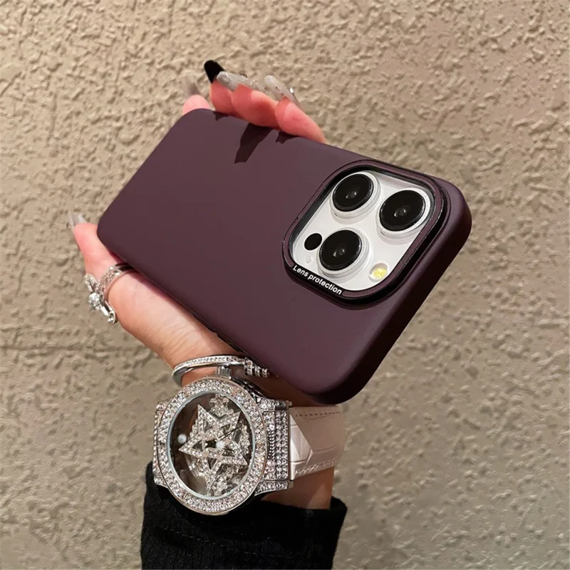 Matte Phone Cover for iPhone 14 Pro Max   Cell Phone Cases with Metal Lens Frame - Purple