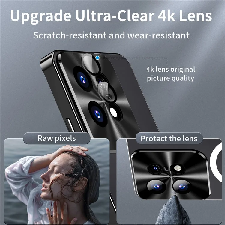 Serie Magnética de Escudo Mágico para Motorola Edge 50 Pro 5G Funda Carcasa de TPU+Metal Mate - Negro