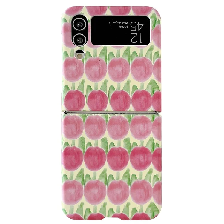 Para Samsung Galaxy Z Flip4 5G Peach Pattern Phone Case PC Phone Shell Foldable Phone Cover
