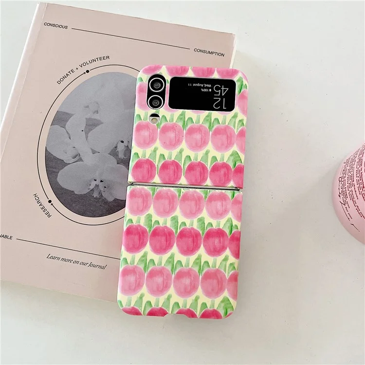Para Samsung Galaxy Z Flip4 5G Peach Pattern Phone Case PC Phone Shell Foldable Phone Cover