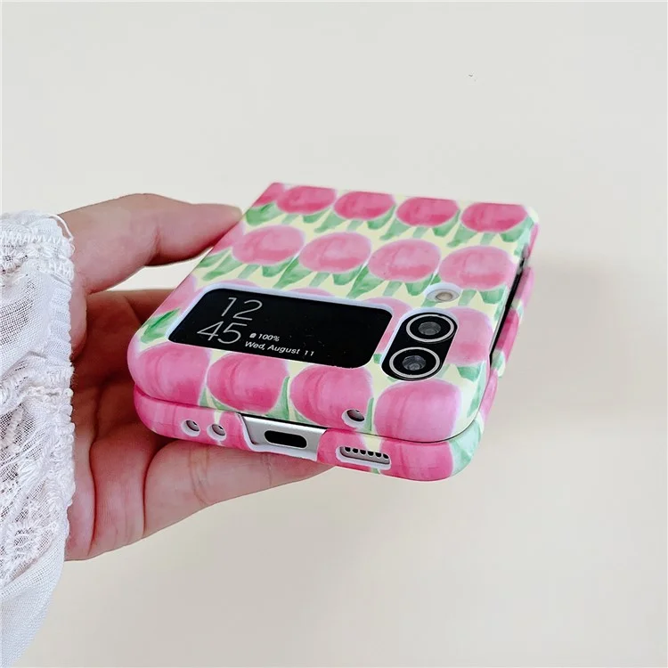 Para Samsung Galaxy Z Flip4 5G Peach Pattern Phone Case PC Phone Shell Foldable Phone Cover