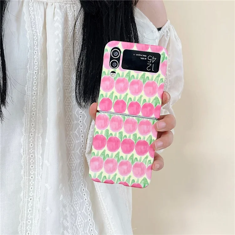 Para Samsung Galaxy Z Flip4 5G Peach Pattern Phone Case PC Phone Shell Foldable Phone Cover