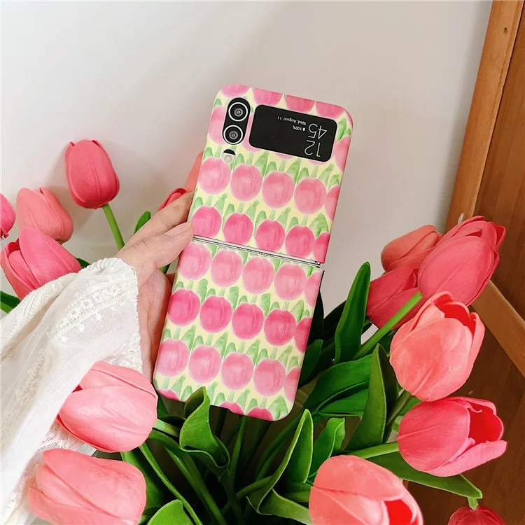 Para Samsung Galaxy Z Flip4 5G Peach Pattern Phone Case PC Phone Shell Foldable Phone Cover