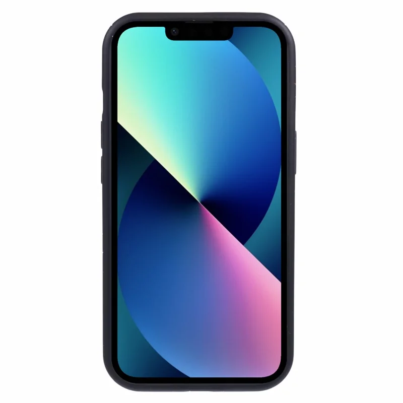 For iPhone 13 Magnetic Case Colorful Spots Hard PC Matte Back Slim Phone Cover - Black