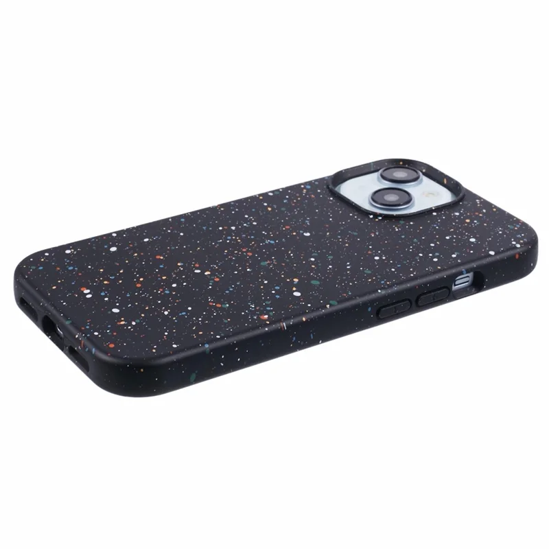 For iPhone 14 Plus Magnetic Case Matte Shockproof PC Colorful Spots Phone Cover - Black