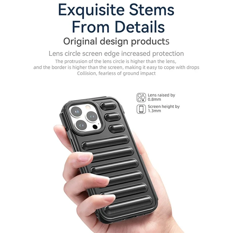 Чехол для iPhone 12 Pro Max Capsule Series, мягкий TPU с ребристым защитным покрытием - черный