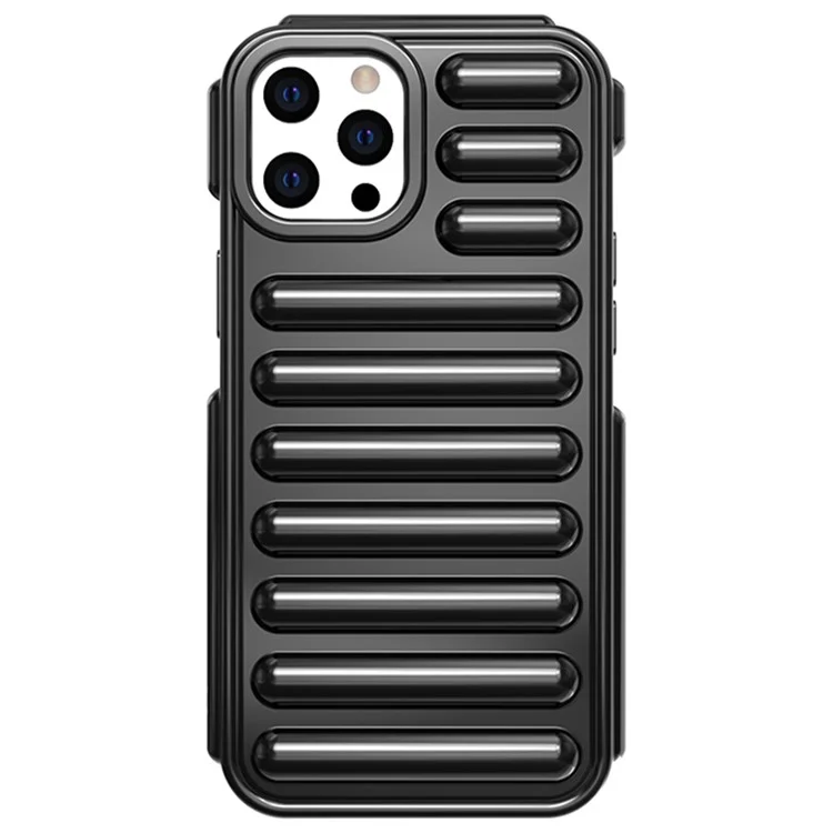 Capsule Series für iPhone 12 Pro Case Gerippter Schutzhülle aus weichem TPU - Schwarz