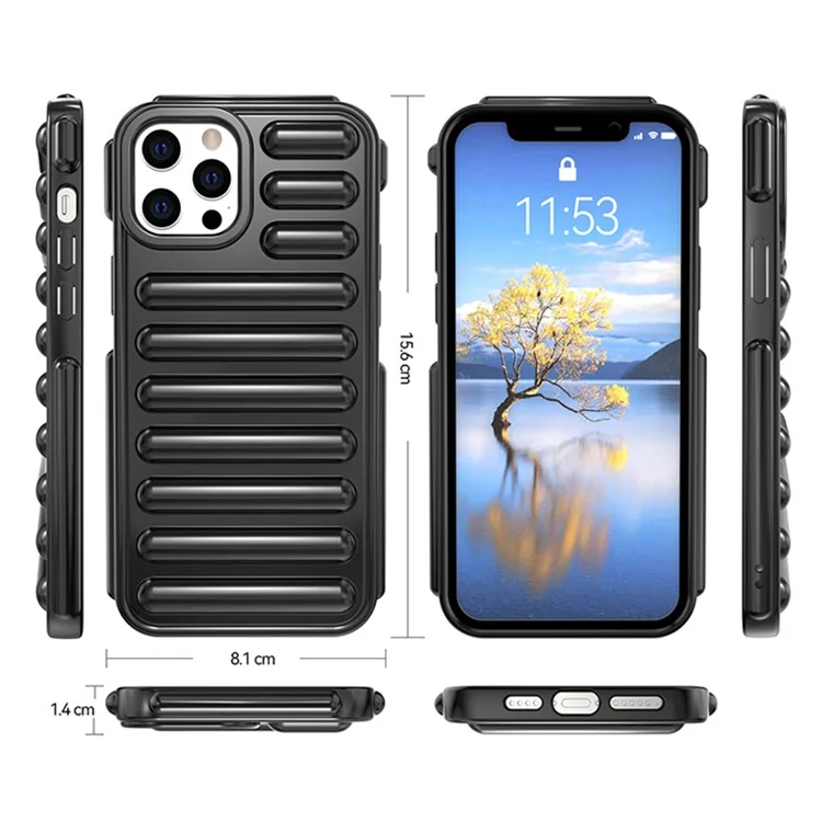 Capsule Series für iPhone 12 Pro Case Gerippter Schutzhülle aus weichem TPU - Schwarz