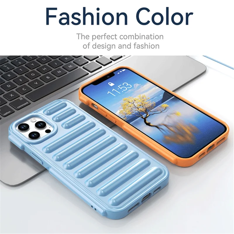 Capsule Series für iPhone 12 Pro Case Gerippte Schutzhülle aus weichem TPU-Telefon-Cover - Blau