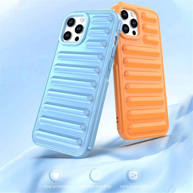 Capsule Series für iPhone 12 Pro Case Gerippte Schutzhülle aus weichem TPU-Telefon-Cover - Blau